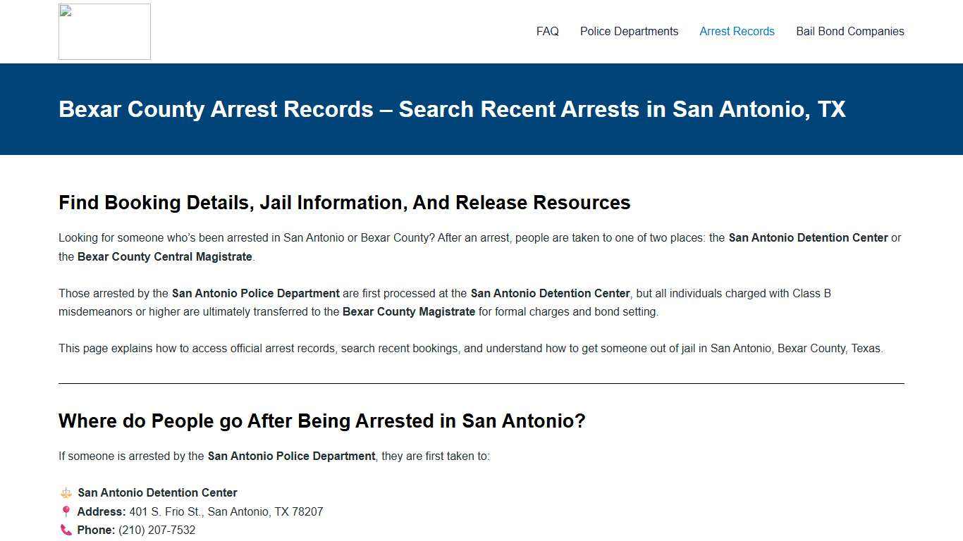 Bexar County Inmate Search & Jail Records | San Antonio TX