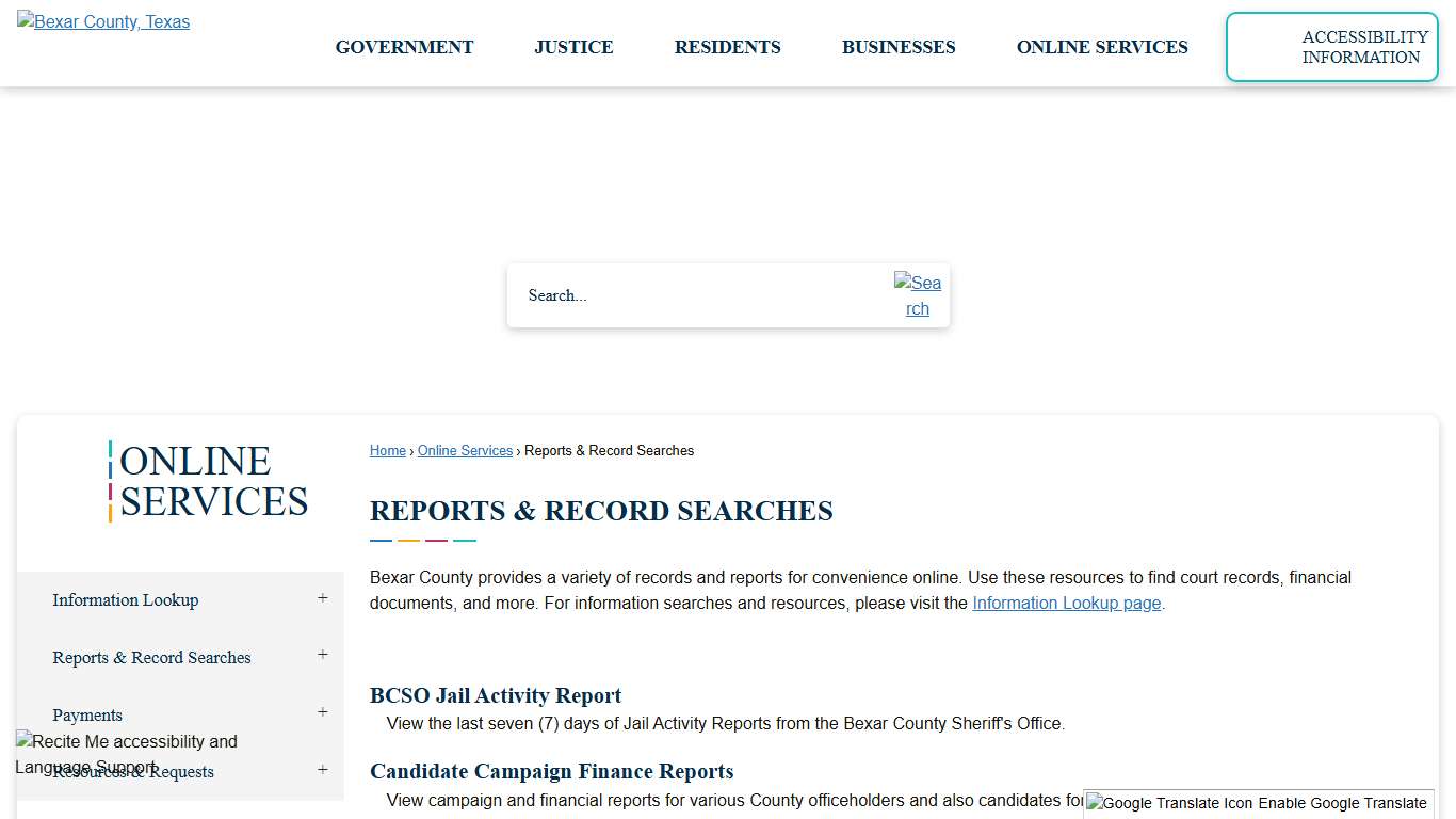 Reports & Record Searches | Bexar County, TX - Official Website